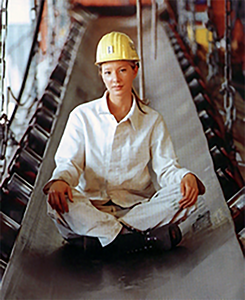 Woman on belt
