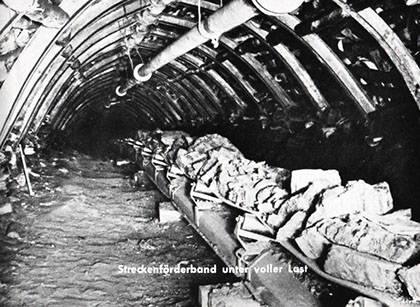 Very old underground conveyor belt Very old underground conveyor belt
